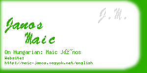 janos maic business card